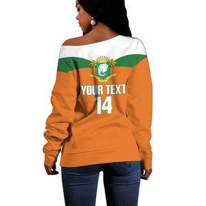 Custom Cote d'Ivoire 2026 Football Off Shoulder Sweater Allez Les Elephant