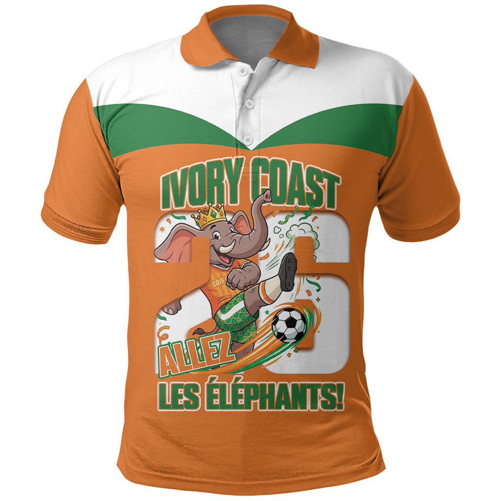 Custom Cote d'Ivoire 2026 Football Polo Shirt Allez Les Elephant