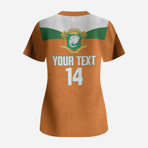 Custom Cote d'Ivoire 2026 Football Scrub Top Allez Les Elephant