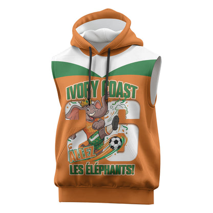 Custom Cote d'Ivoire 2026 Football Sleeveless Hoodie Allez Les Elephant