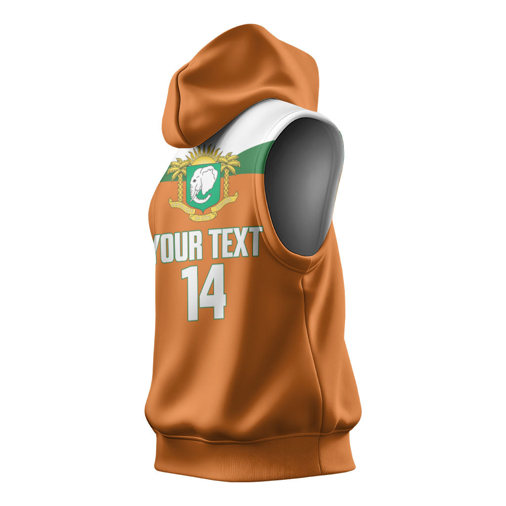 Custom Cote d'Ivoire 2026 Football Sleeveless Hoodie Allez Les Elephant
