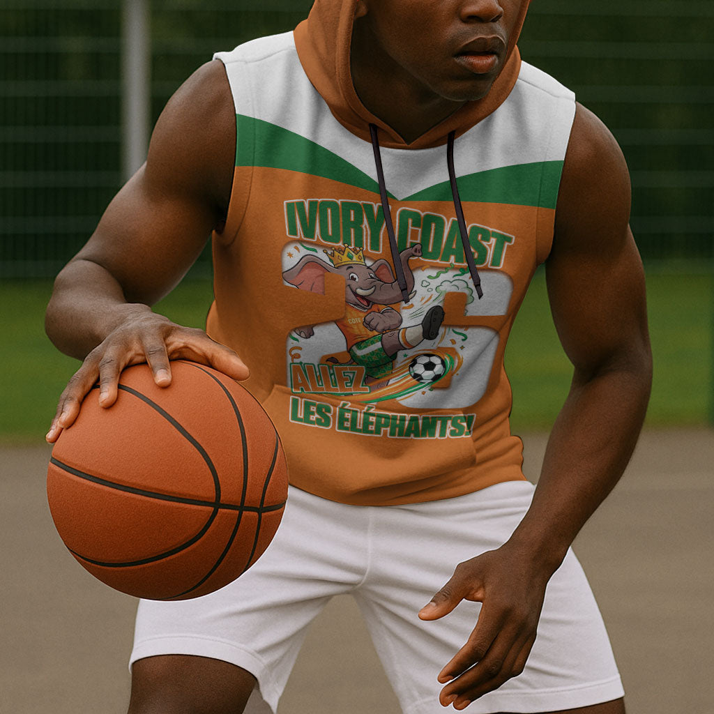 Custom Cote d'Ivoire 2026 Football Sleeveless Hoodie Allez Les Elephant