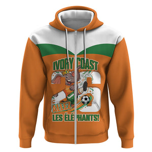Custom Cote d'Ivoire 2026 Football Zip Hoodie Allez Les Elephant