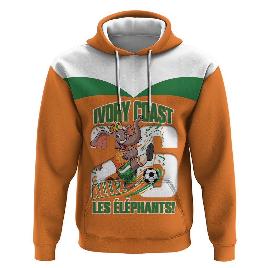 Custom Cote d'Ivoire 2026 Football Zip Hoodie Allez Les Elephant