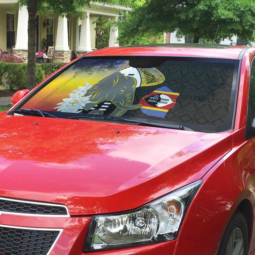 Eswatini Independence Day Auto Sun Shade Swaziland Nguni Shield African Pattern