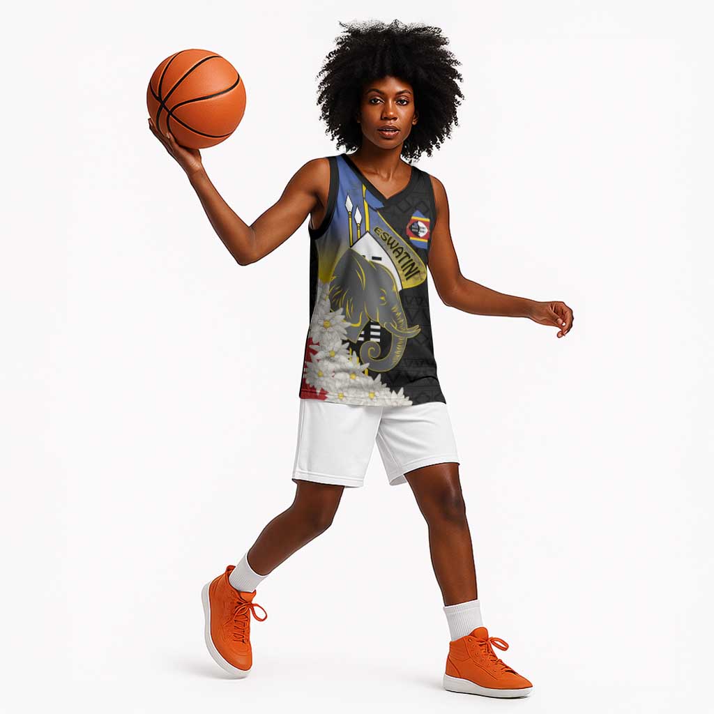 Afro Swaziland Somhlolo Day Basketball Jersey Nguni Shield African Pattern LT14