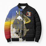 Eswatini Independence Day Bomber Puffer Jacket Swaziland Nguni Shield African Pattern