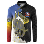 Eswatini Independence Day Button Sweatshirt Swaziland Nguni Shield African Pattern