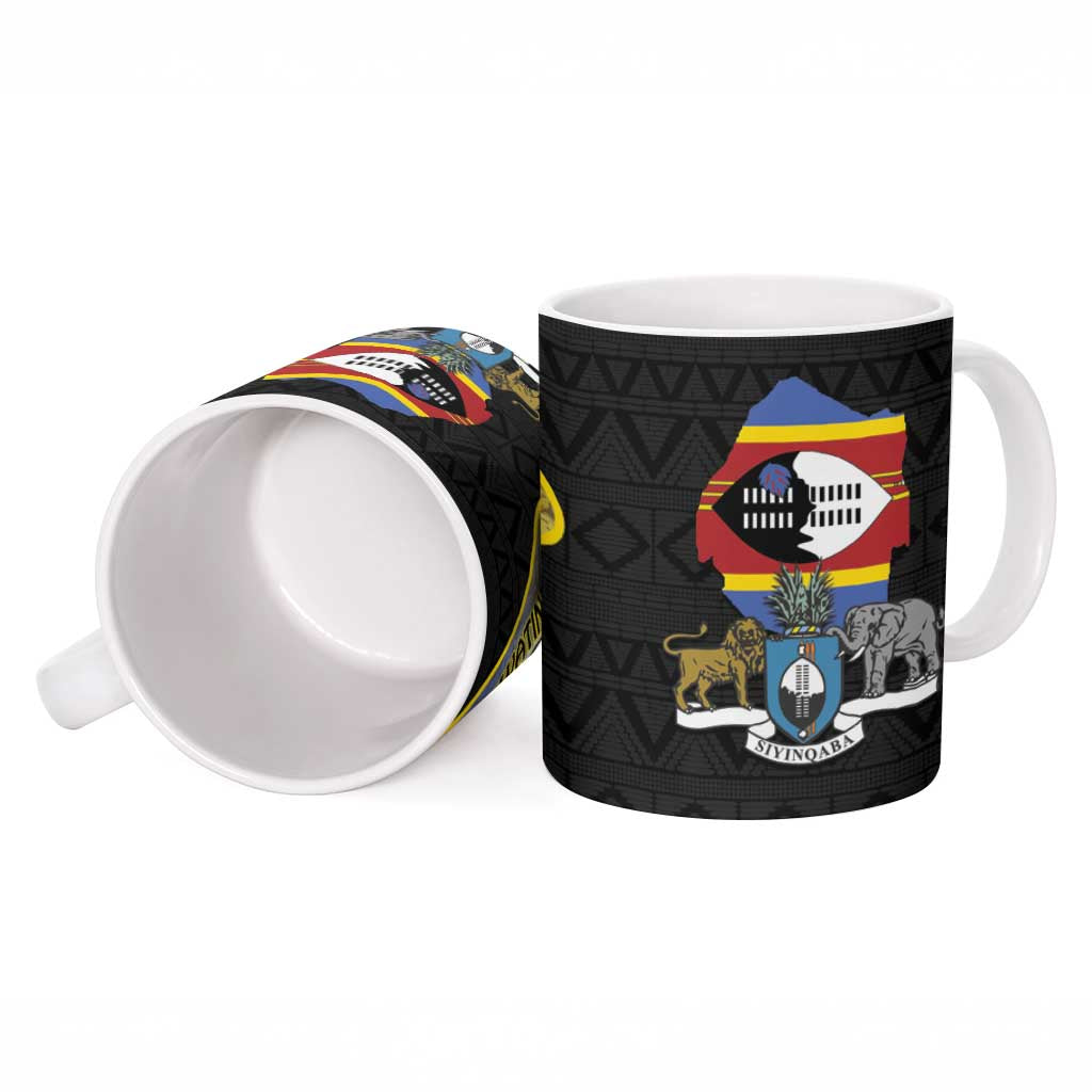 Eswatini Independence Day Ceramic Mug Swaziland Nguni Shield African Pattern