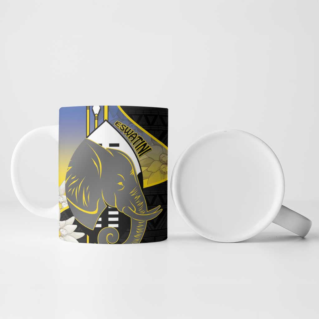 Eswatini Independence Day Ceramic Mug Swaziland Nguni Shield African Pattern