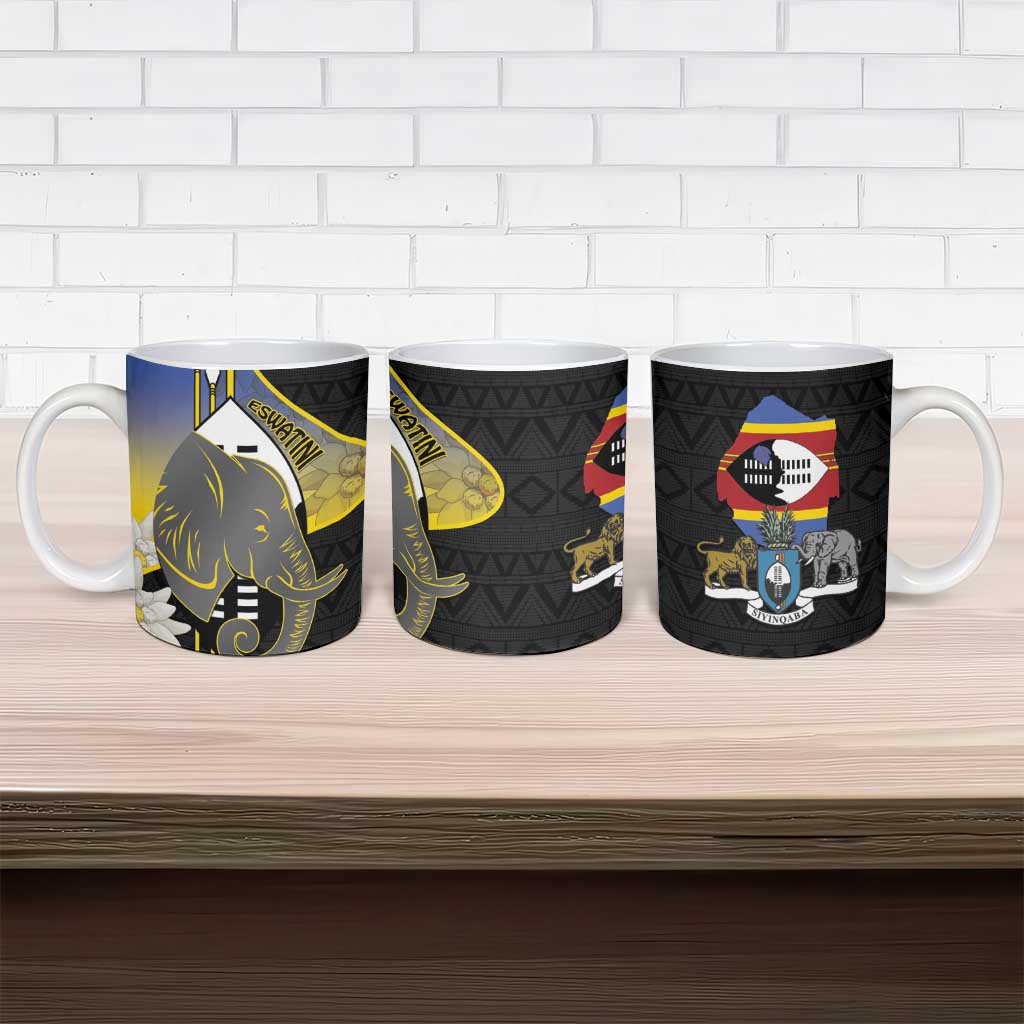 Eswatini Independence Day Ceramic Mug Swaziland Nguni Shield African Pattern