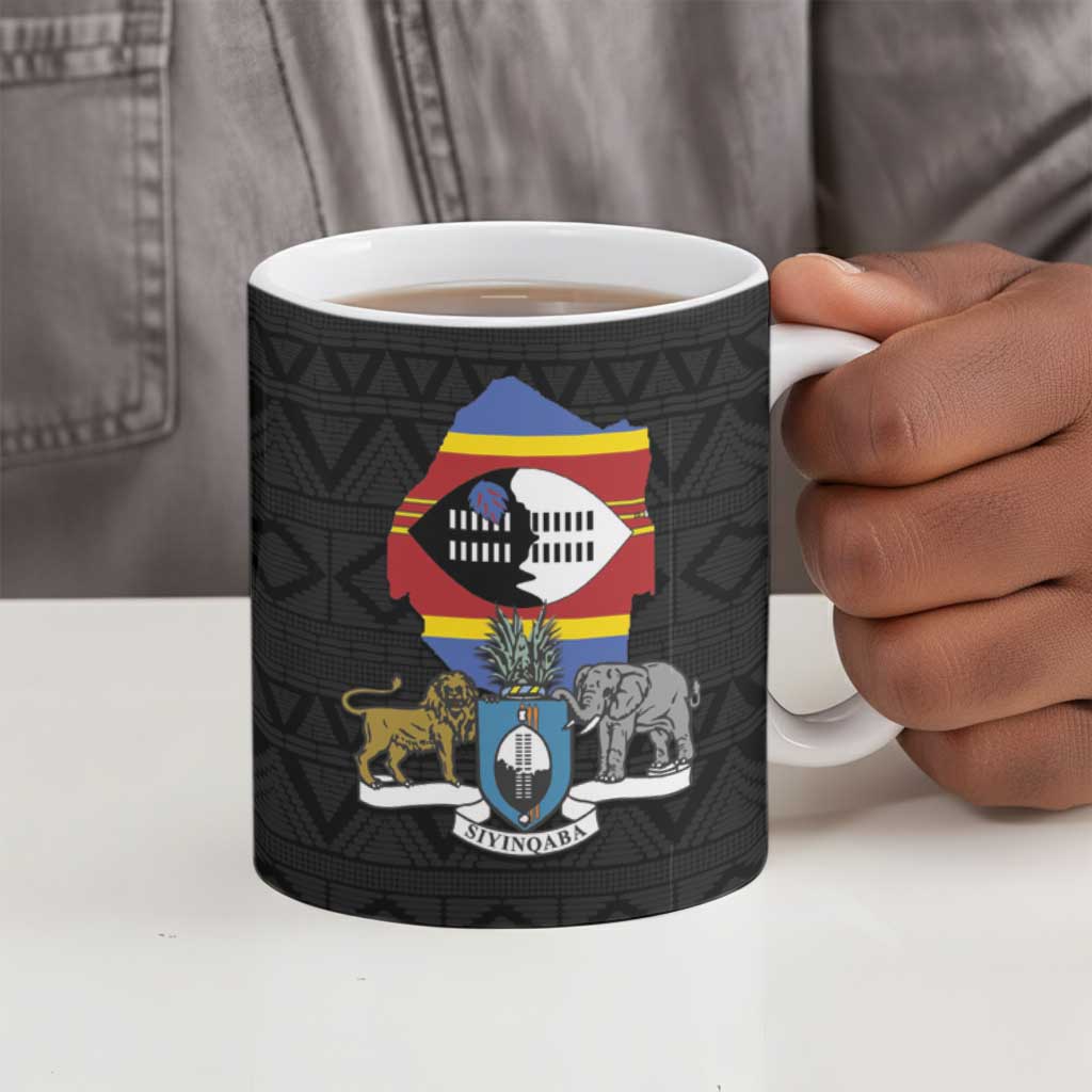 Eswatini Independence Day Ceramic Mug Swaziland Nguni Shield African Pattern