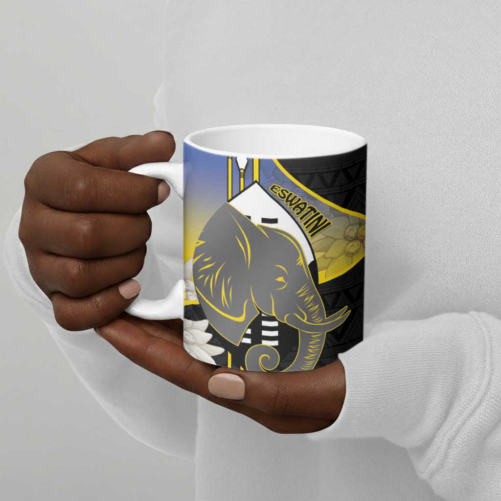 Eswatini Independence Day Ceramic Mug Swaziland Nguni Shield African Pattern