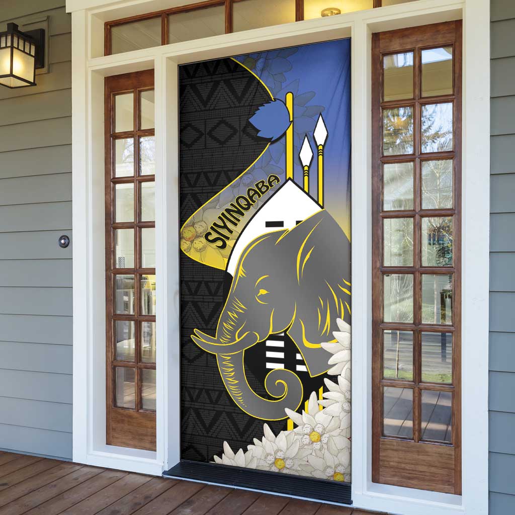 Eswatini Independence Day Door Cover Swaziland Nguni Shield African Pattern