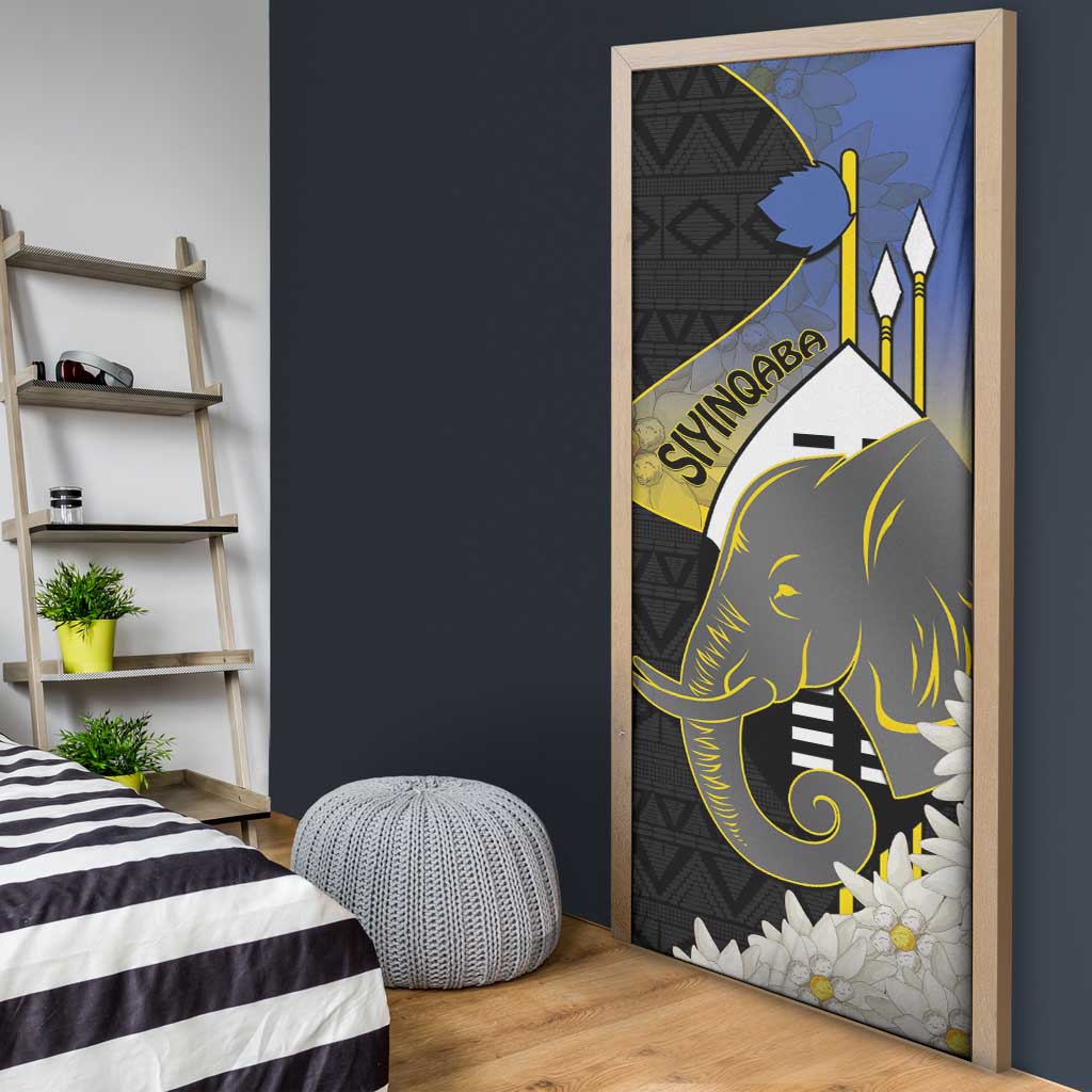 Eswatini Independence Day Door Cover Swaziland Nguni Shield African Pattern