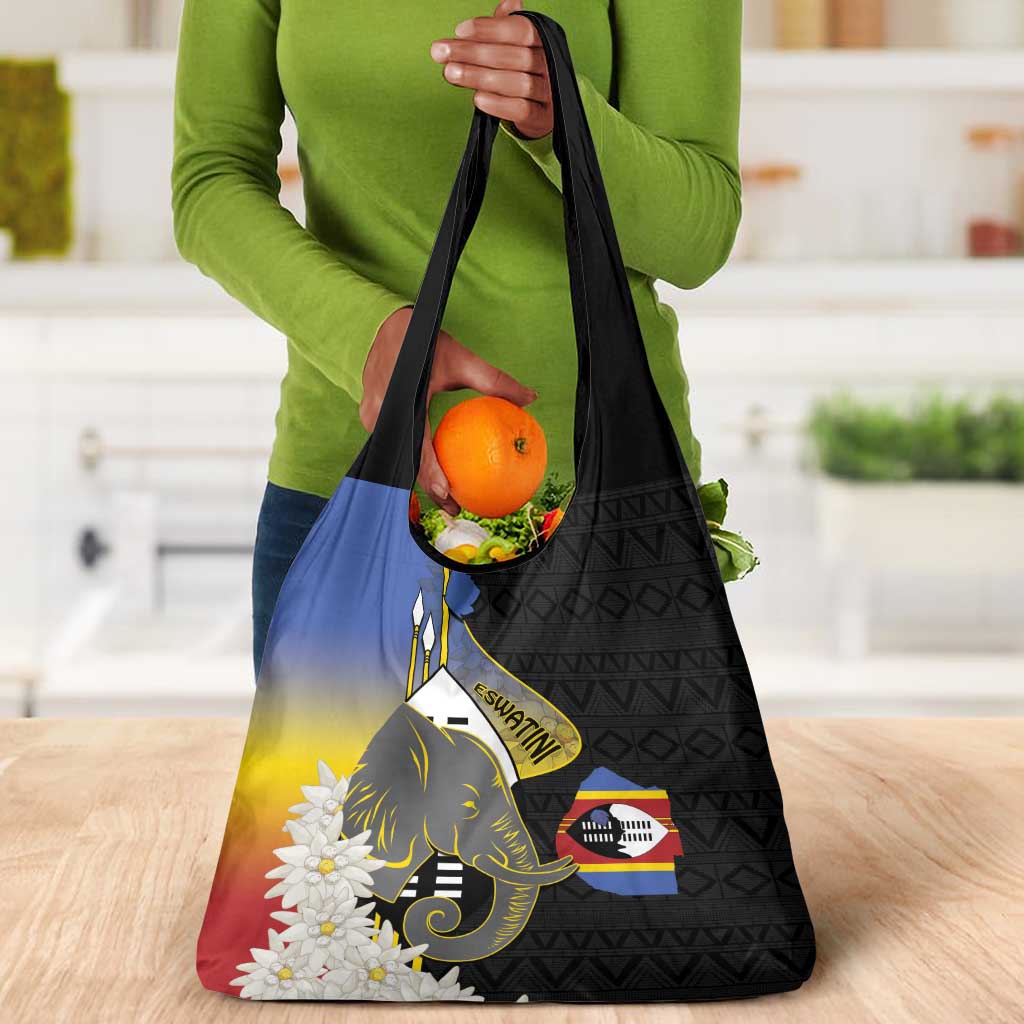 Afro Swaziland Somhlolo Day Grocery Bag Nguni Shield African Pattern - African Pride