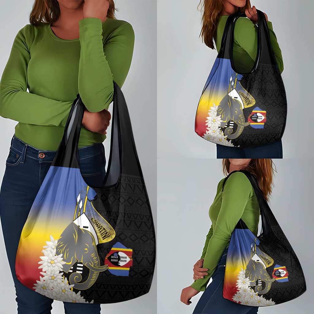 Afro Swaziland Somhlolo Day Grocery Bag Nguni Shield African Pattern - African Pride