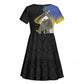Afro Swaziland Somhlolo Day Kid Short Sleeve Dress Nguni Shield African Pattern - African Pride