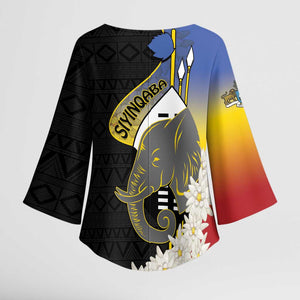 Eswatini Independence Day Kimono Sleeve Blouse Swaziland Nguni Shield African Pattern