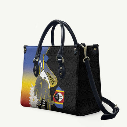 Eswatini Independence Day Leather Bag Swaziland Nguni Shield African Pattern