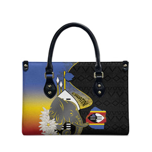 Eswatini Independence Day Leather Bag Swaziland Nguni Shield African Pattern