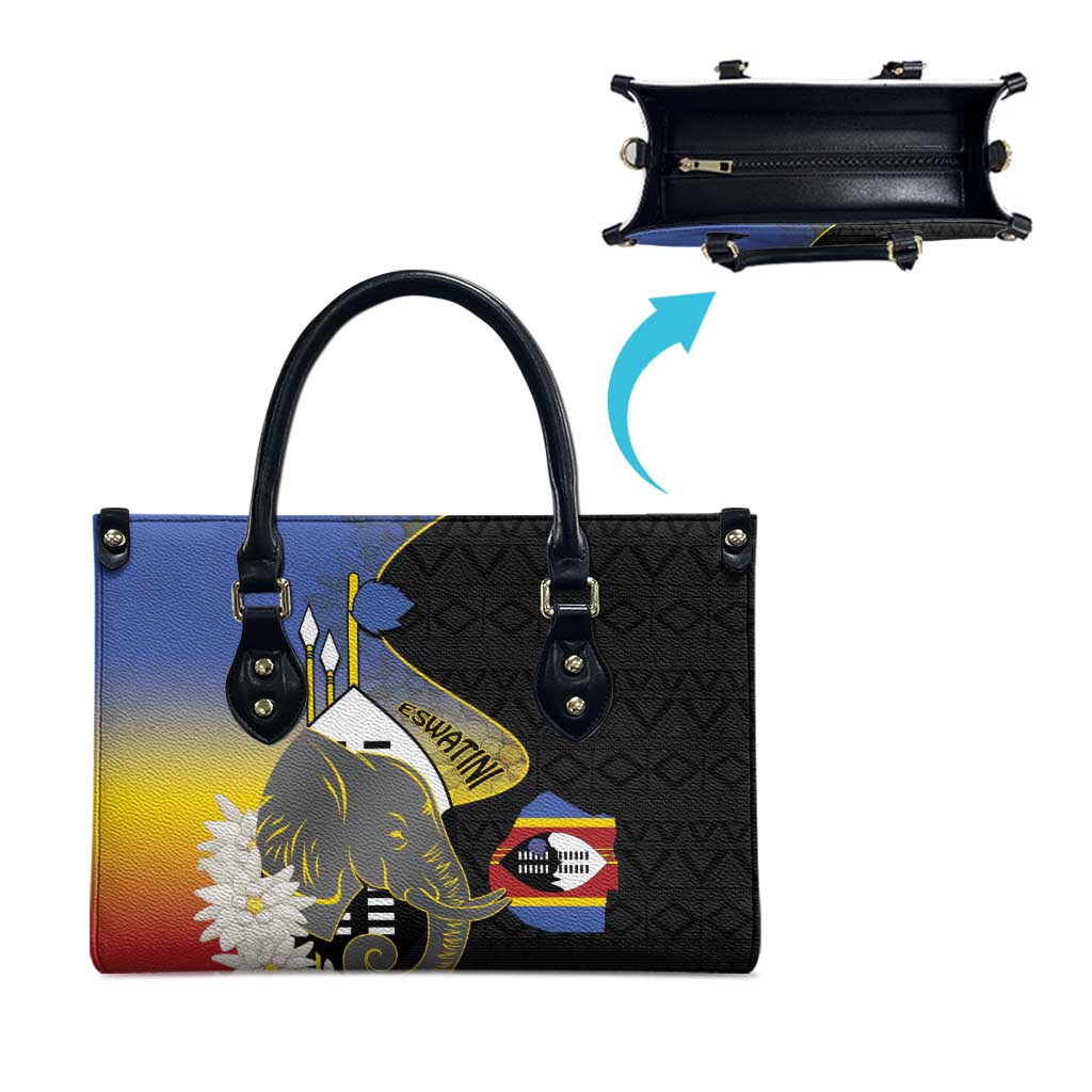 Eswatini Independence Day Leather Bag Swaziland Nguni Shield African Pattern