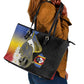 Afro Swaziland Somhlolo Day Leather Tote Bag Nguni Shield African Pattern - African Pride