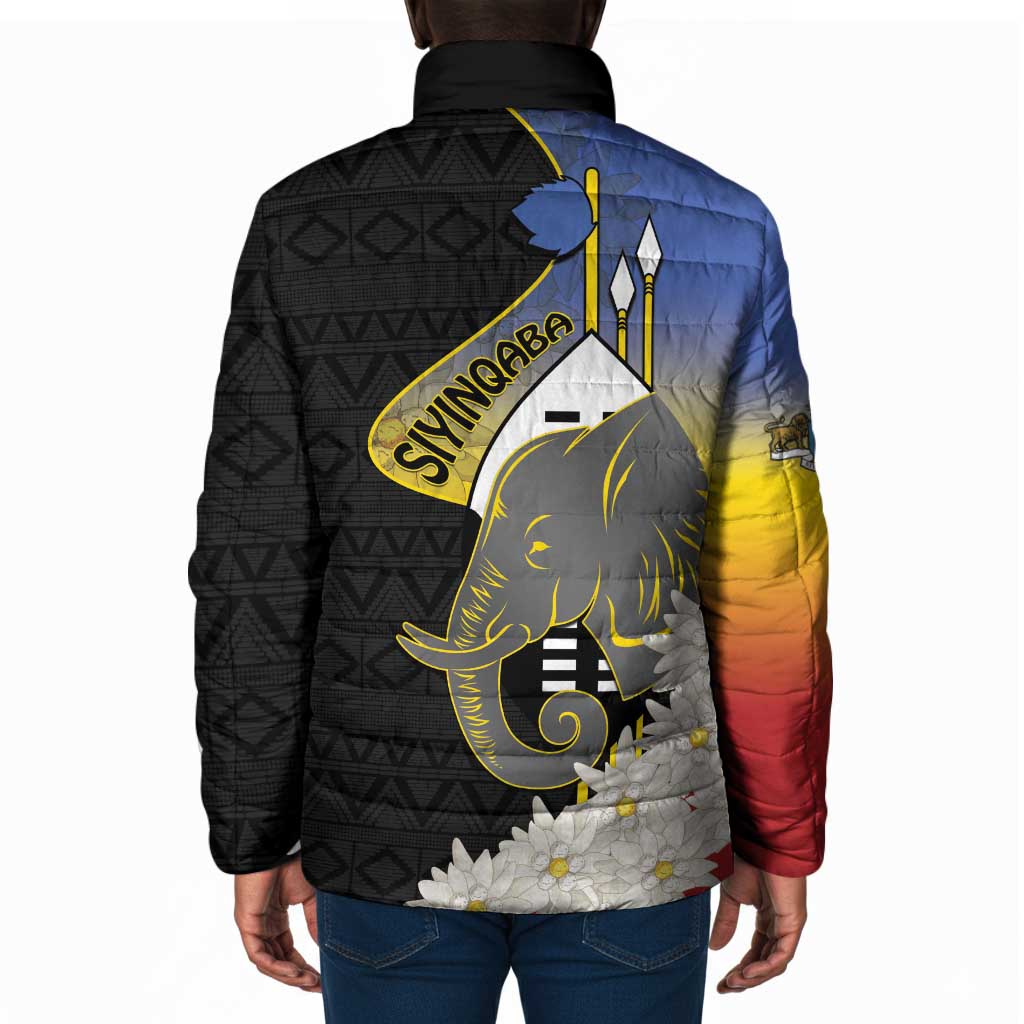 Eswatini Independence Day Padded Jacket Swaziland Nguni Shield African Pattern