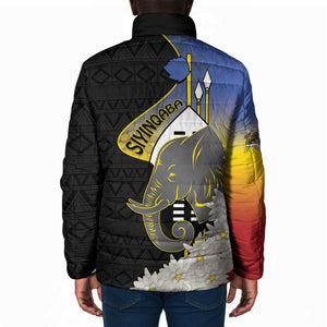 Eswatini Independence Day Padded Jacket Swaziland Nguni Shield African Pattern