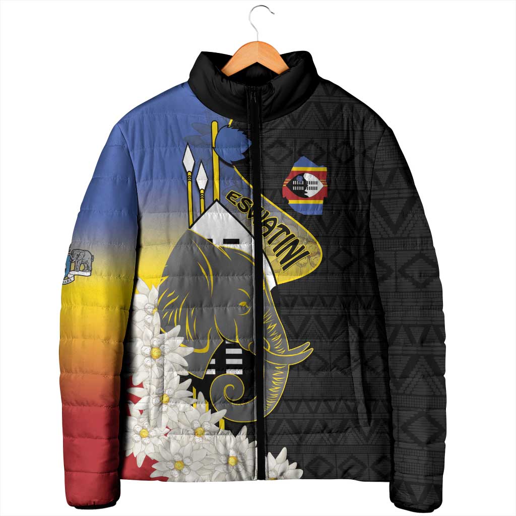 Eswatini Independence Day Padded Jacket Swaziland Nguni Shield African Pattern