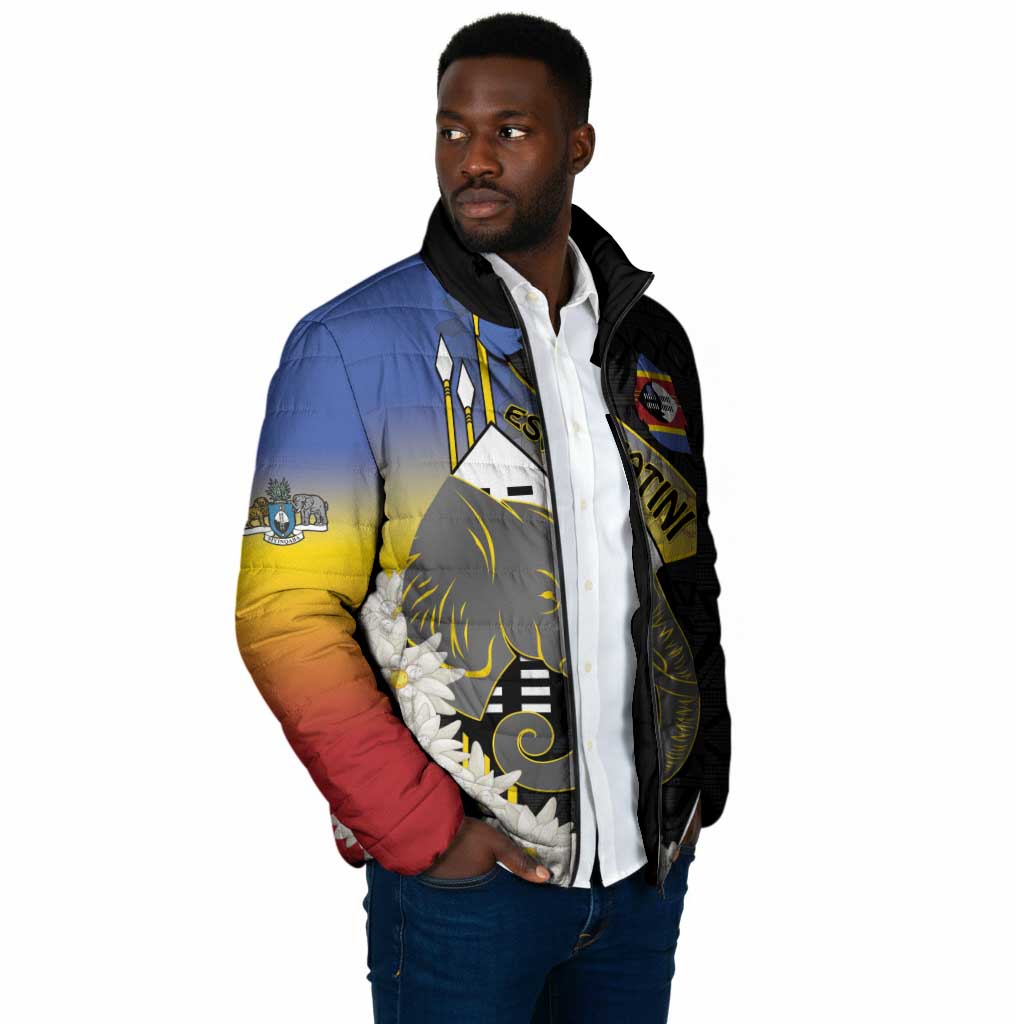 Eswatini Independence Day Padded Jacket Swaziland Nguni Shield African Pattern