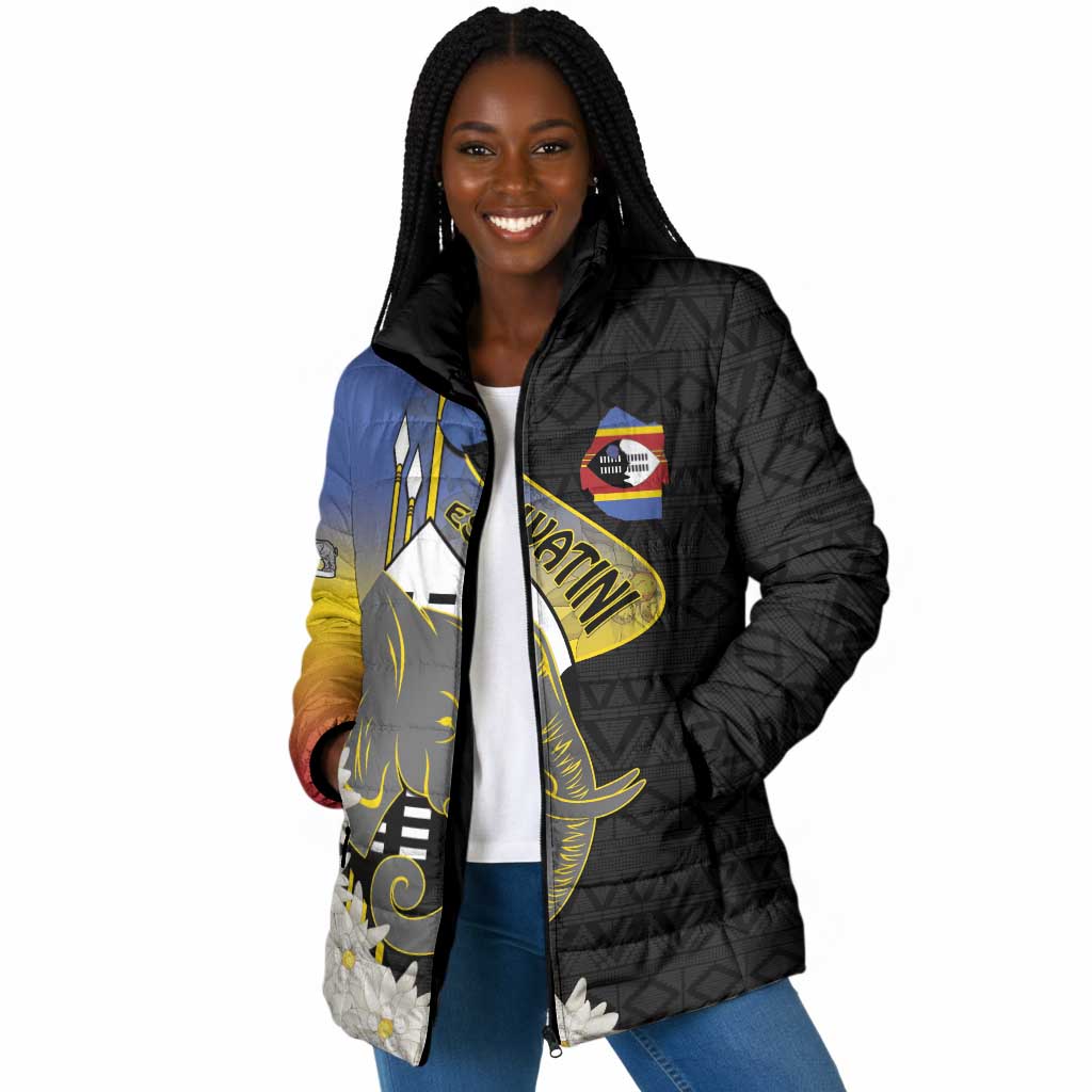 Eswatini Independence Day Padded Jacket Swaziland Nguni Shield African Pattern
