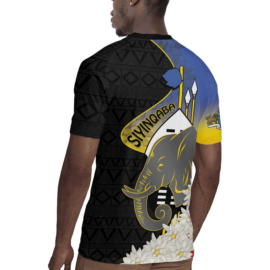 Afro Swaziland Somhlolo Day Rugby Jersey Nguni Shield African Pattern - African Pride