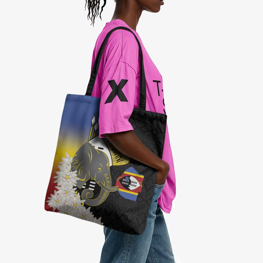 Eswatini Independence Day Tote Bag Swaziland Nguni Shield African Pattern