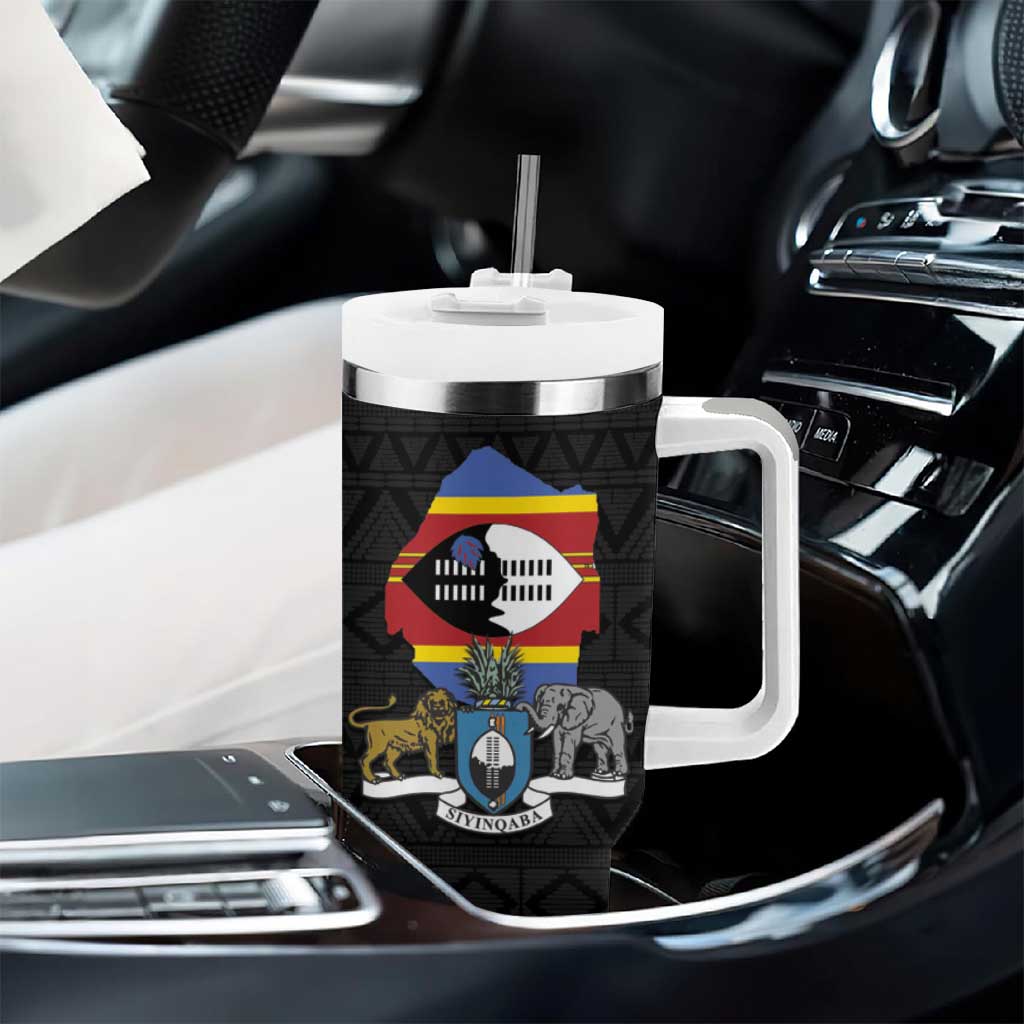 Afro Swaziland Somhlolo Day Tumbler With Handle Nguni Shield African Pattern - African Pride