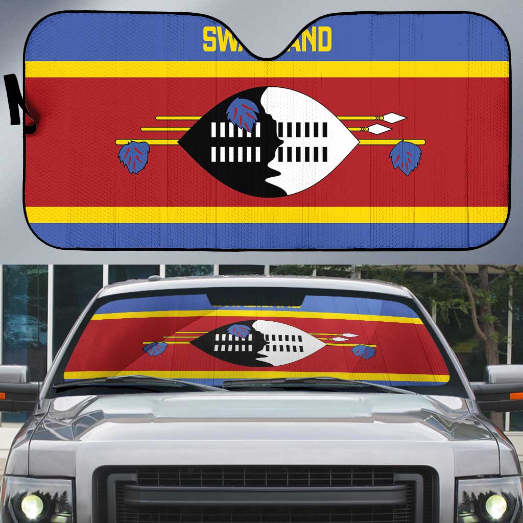 Swaziland Auto Sun Shade Siyinqaba Eswatini Flag Style
