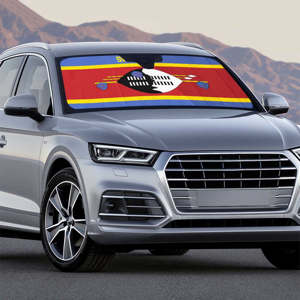 Swaziland Auto Sun Shade Siyinqaba Eswatini Flag Style