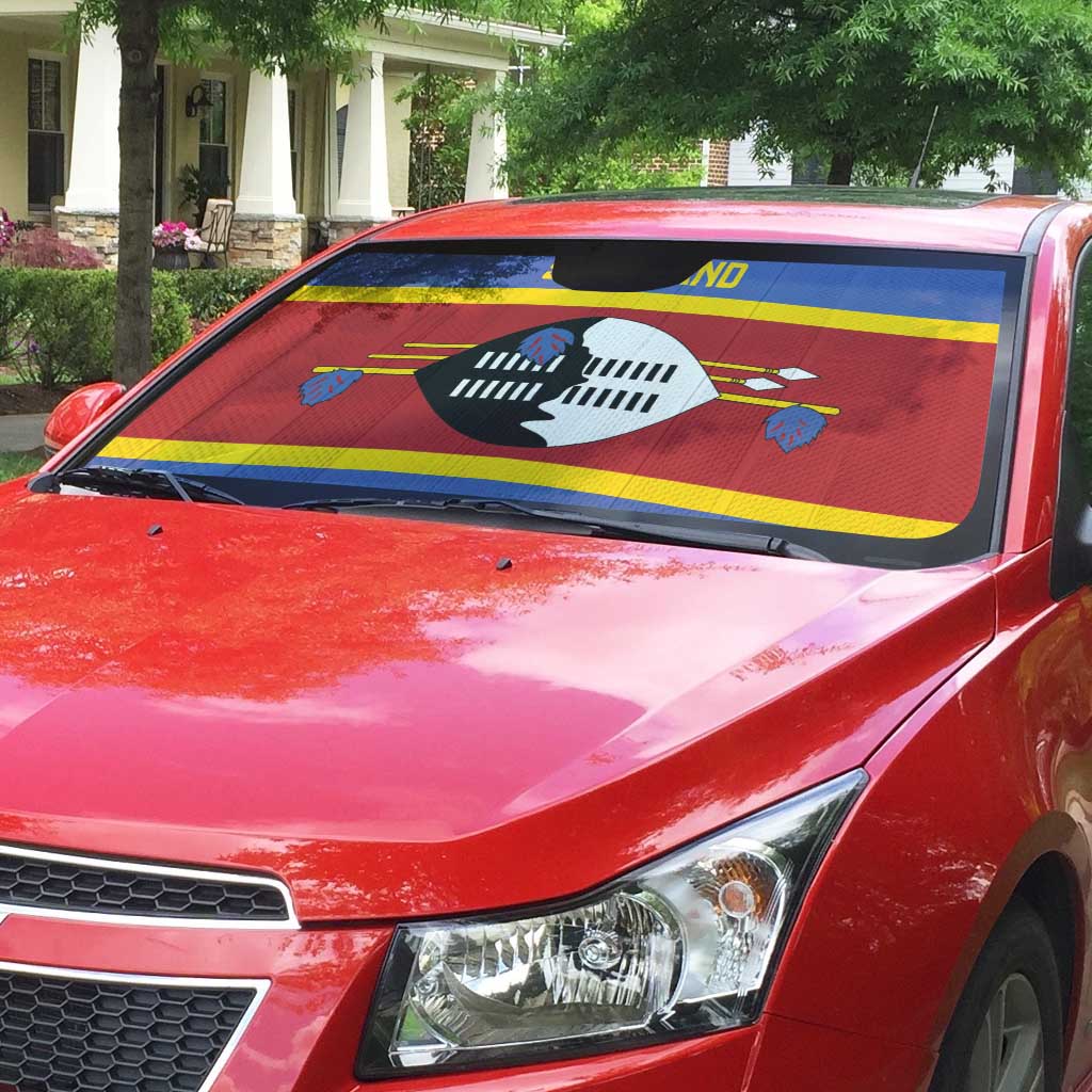 Swaziland Auto Sun Shade Siyinqaba Eswatini Flag Style