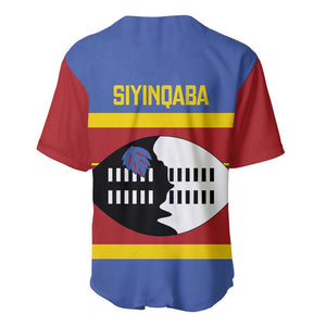 Afro Swaziland Baseball Jersey Siyinqaba Eswatini Flag Style - African Pride