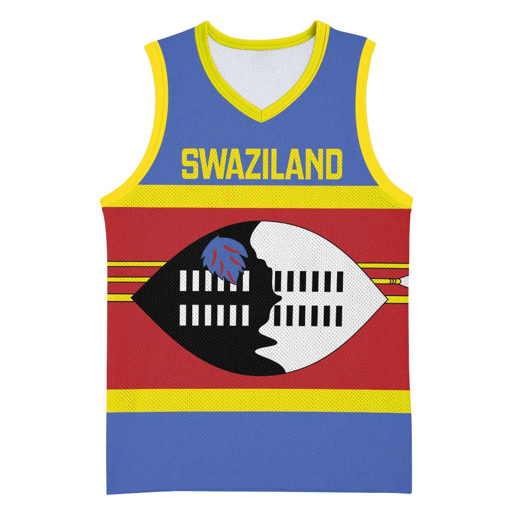 Afro Swaziland Basketball Jersey Siyinqaba Eswatini Flag Style LT14