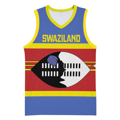 Afro Swaziland Basketball Jersey Siyinqaba Eswatini Flag Style LT14