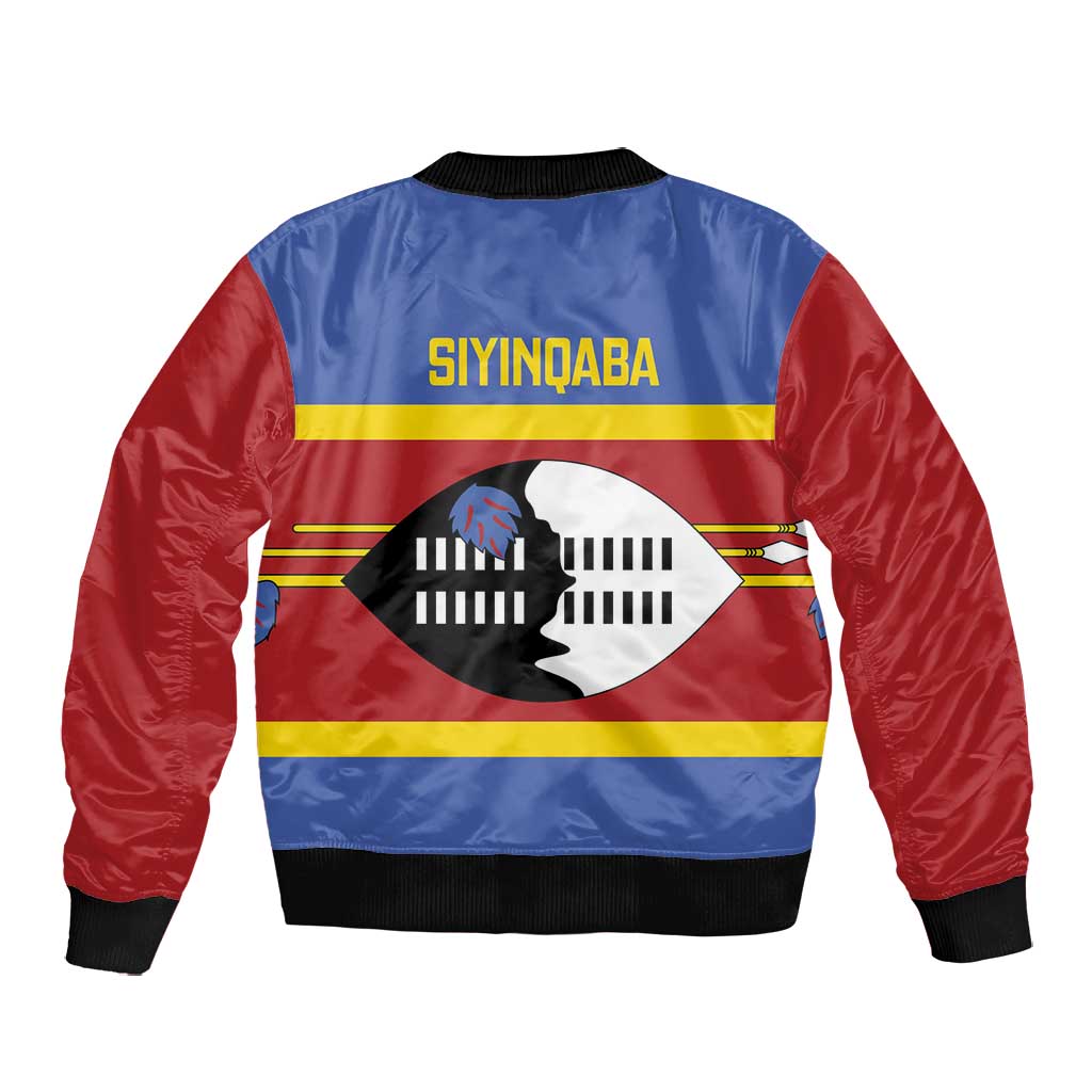 Afro Swaziland Bomber Jacket Siyinqaba Eswatini Flag Style - African Pride