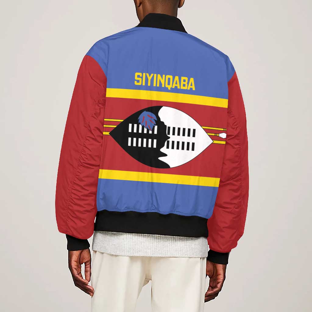 Afro Swaziland Bomber Jacket Siyinqaba Eswatini Flag Style - African Pride
