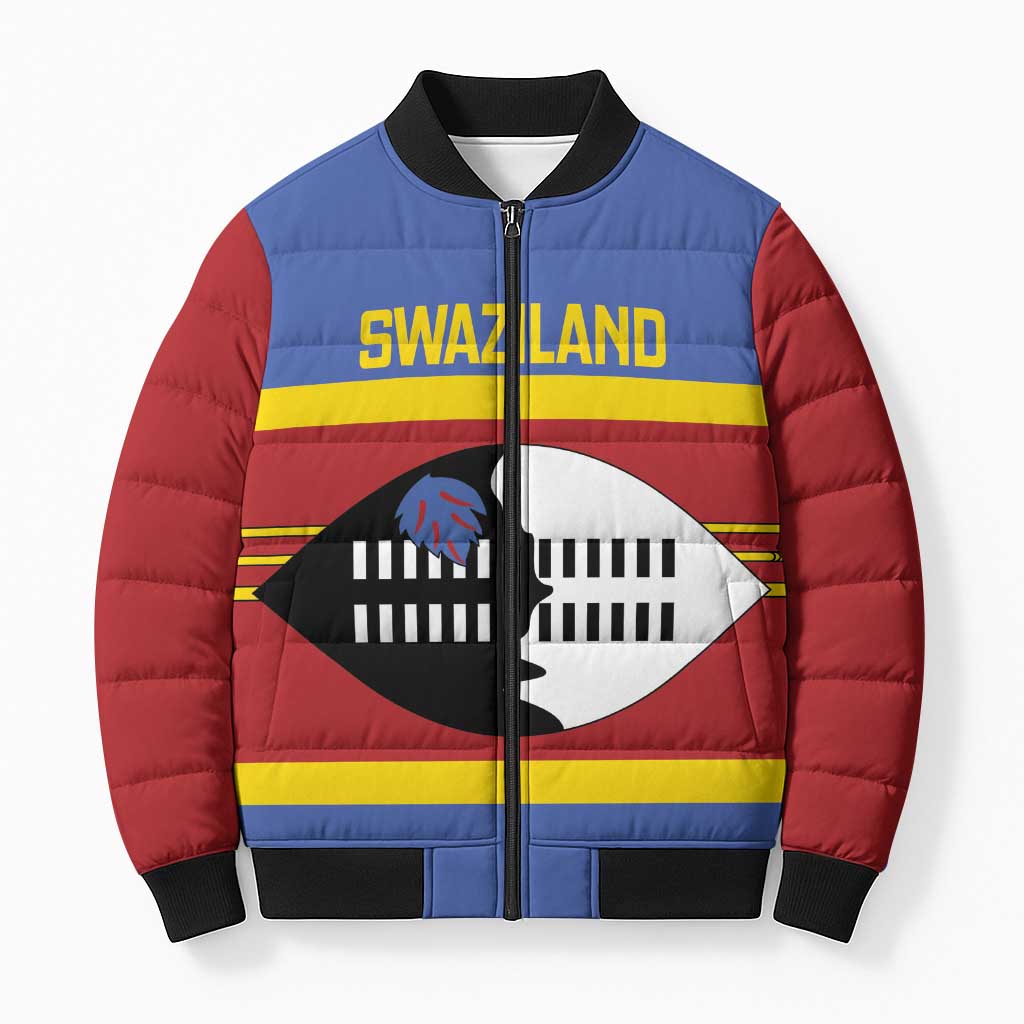 Swaziland Bomber Puffer Jacket Siyinqaba Eswatini Flag Style