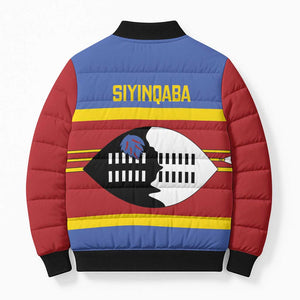 Swaziland Bomber Puffer Jacket Siyinqaba Eswatini Flag Style