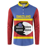 Swaziland Button Sweatshirt Siyinqaba Eswatini Flag Style