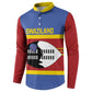 Swaziland Button Sweatshirt Siyinqaba Eswatini Flag Style