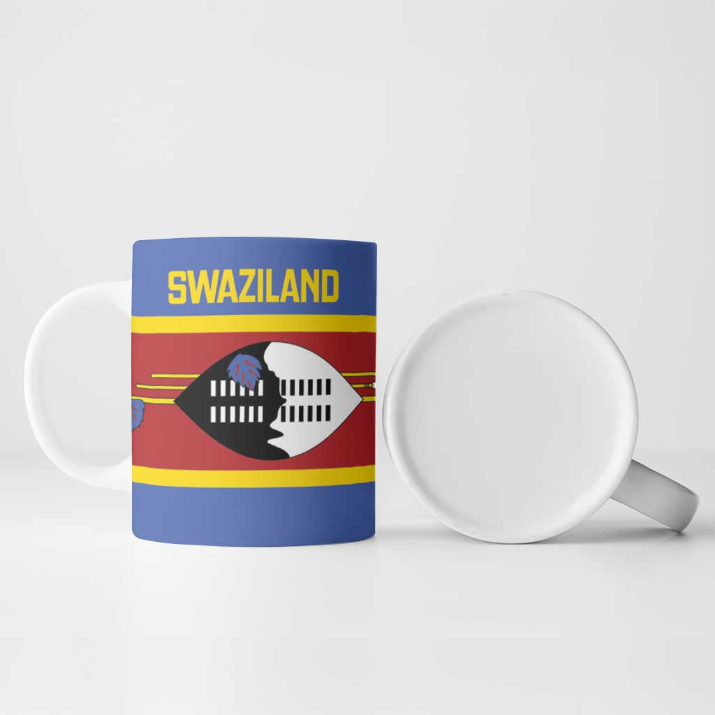Swaziland Ceramic Mug Siyinqaba Eswatini Flag Style
