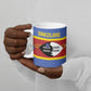 Swaziland Ceramic Mug Siyinqaba Eswatini Flag Style