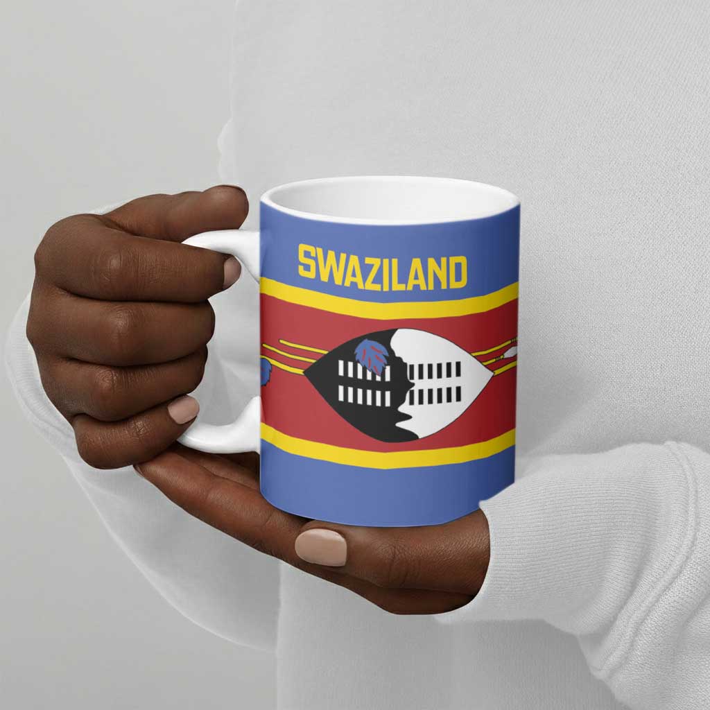 Swaziland Ceramic Mug Siyinqaba Eswatini Flag Style